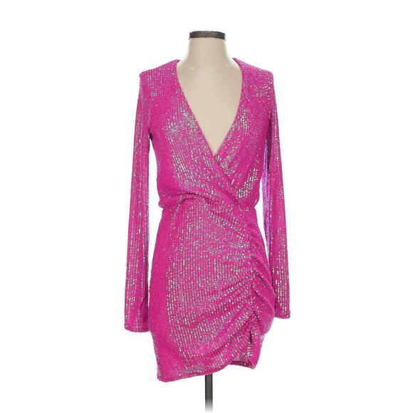 Show Me Your Mumu Party Hop Pink Disco Sequins Mini Dress M NWT - Picture 4 of 9